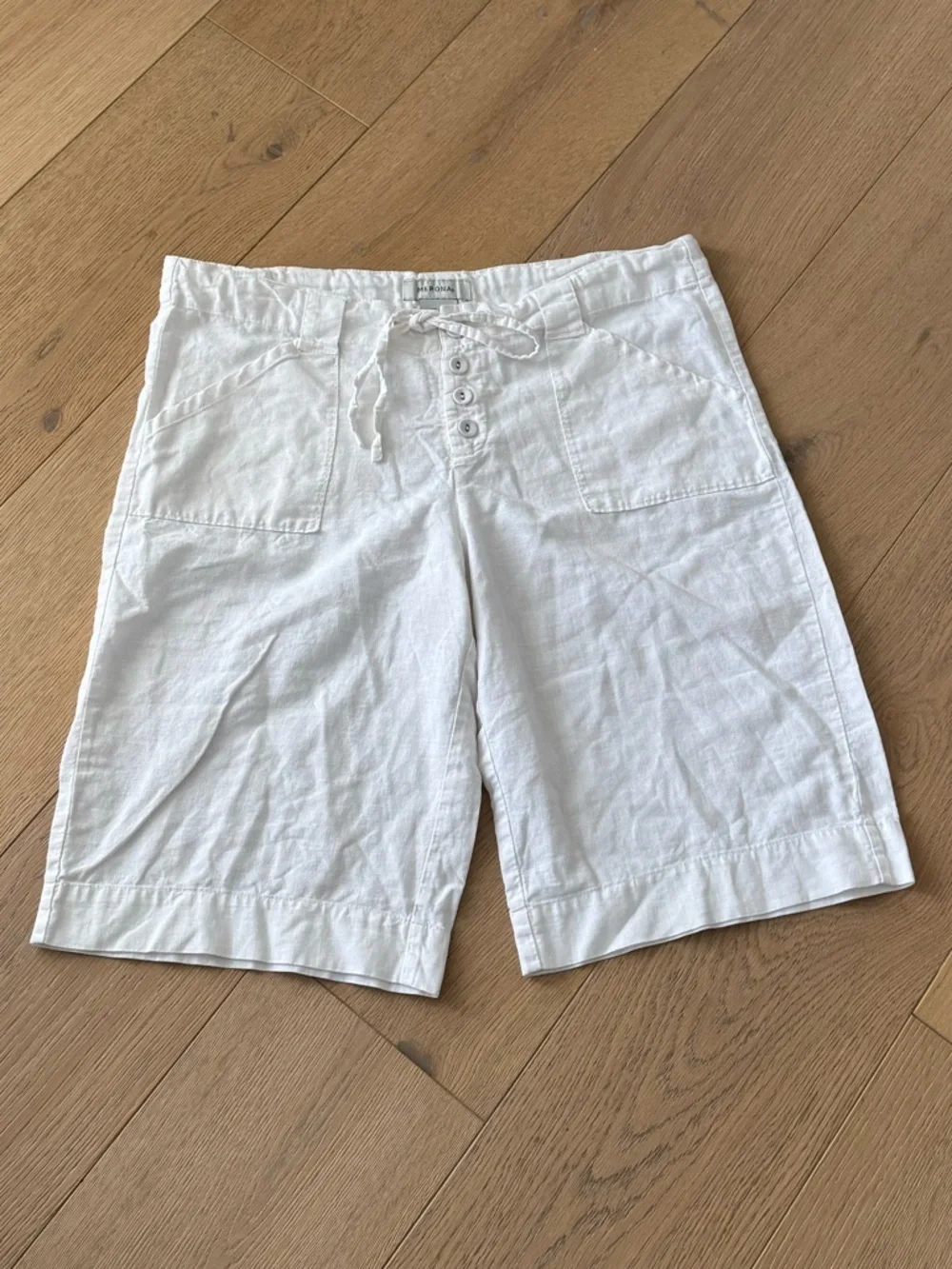 Merona Y2K White Linen Bermuda Shorts Small - Picture 1 of 6